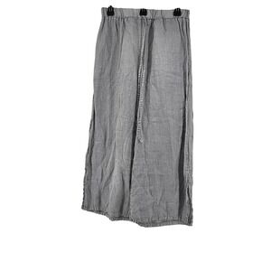 Meo Meli Linen Wide Leg Pants Gray Small Italy Boho Lagenlook Coastal Comfyy